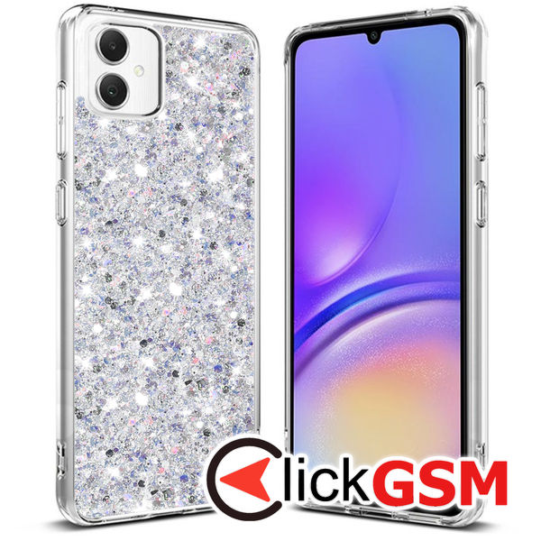 Accesoriu Husa Sparkly Glitter  Alb Samsung Galaxy A05