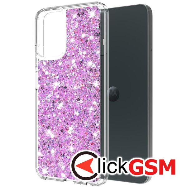 Accesoriu Husa Sparkly Glitter  Magenta Motorola Moto G34 5G