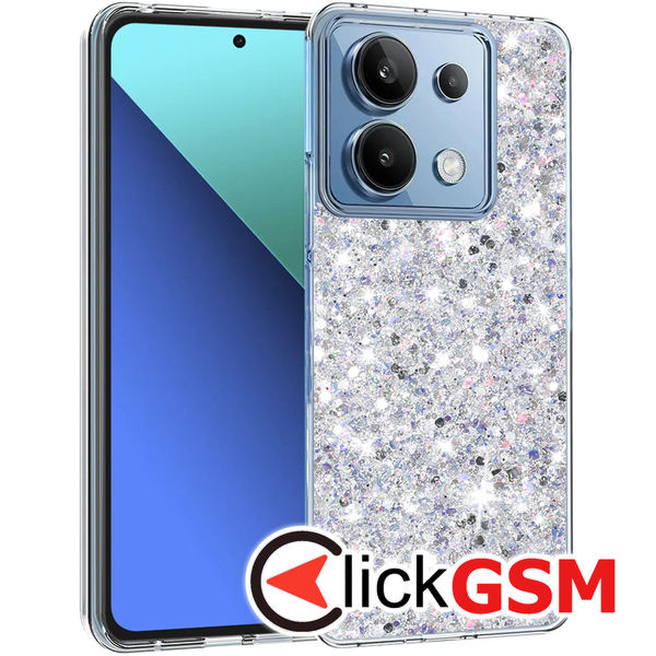 Accesoriu Husa Sparkly Glitter  Alb Xiaomi Redmi Note 13 4G