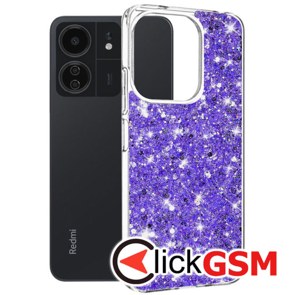 Accesoriu Husa Sparkly Glitter  Mov Xiaomi Redmi 13C