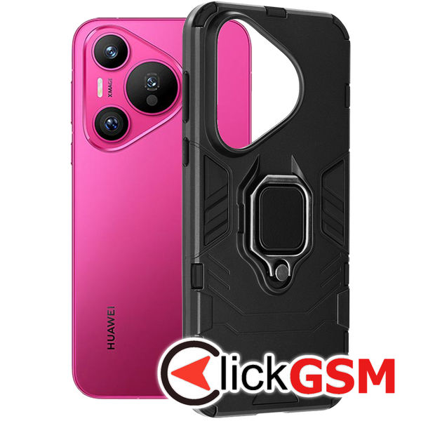 Accesoriu Husa Silicone Shield Negru Huawei Pura 70