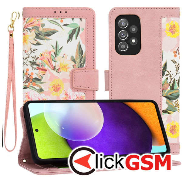 Accesoriu Husa Flip Roz Samsung Galaxy A52 5G