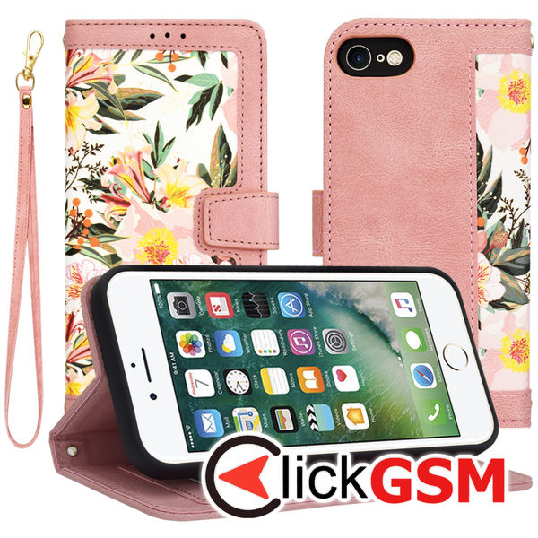 Accesoriu Husa Flip Roz Apple IPhone SE 2020