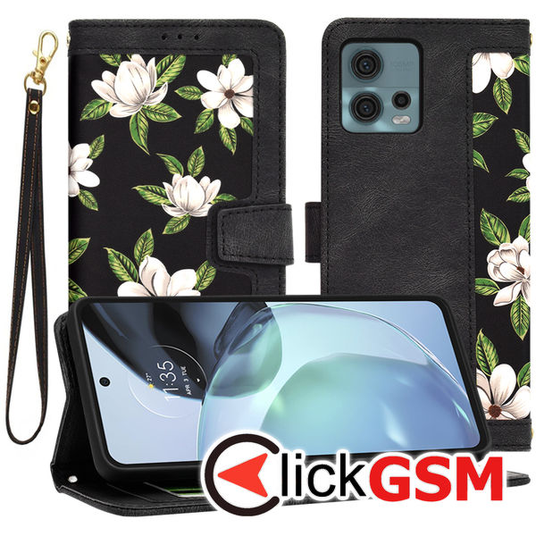 Accesoriu Husa Flip Negru Motorola Moto G72