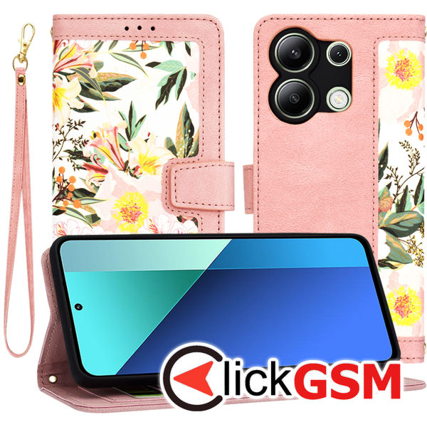 Accesoriu Husa Flip Roz Xiaomi Redmi Note 13 4G