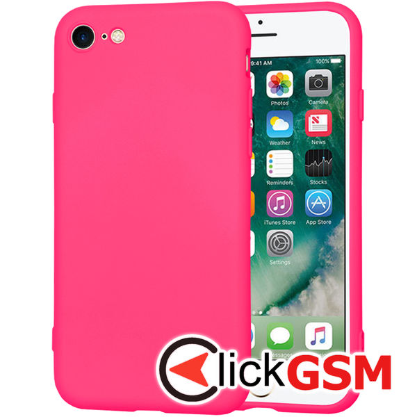 Accesoriu Husa SoftFlex Fucsia Apple IPhone SE 2020