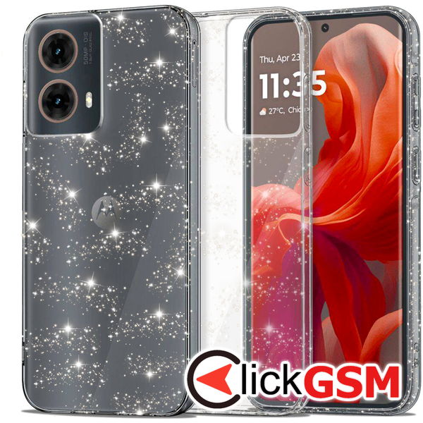 Accesoriu Husa SparkleSkin Transparenta Motorola Moto G85 5G