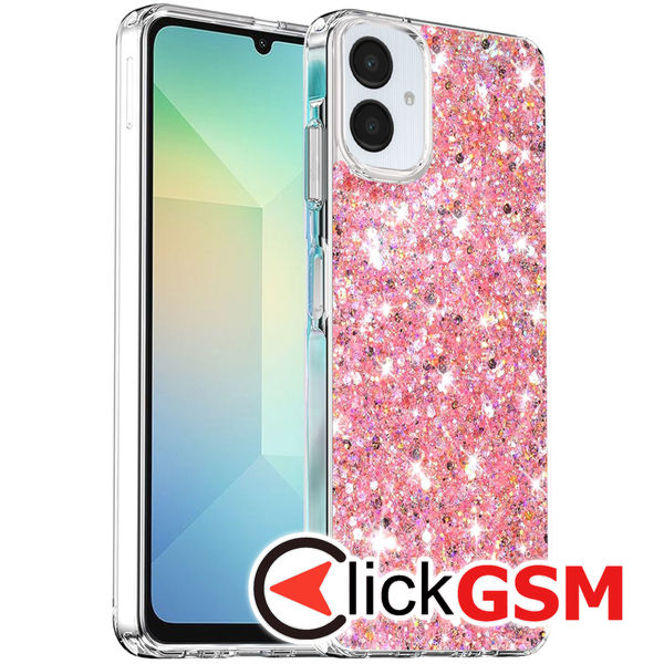 Accesoriu Husa Sparkly Glitter  Roz Samsung Galaxy A06