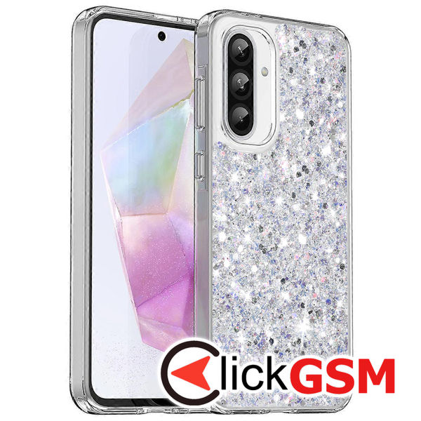 Accesoriu Husa Sparkly Glitter  Alb Samsung Galaxy A36