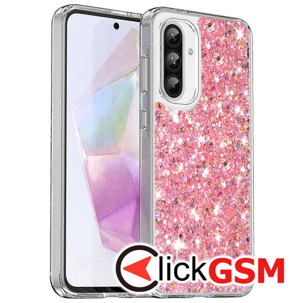 Accesoriu Husa Sparkly Glitter  Roz Samsung Galaxy A36