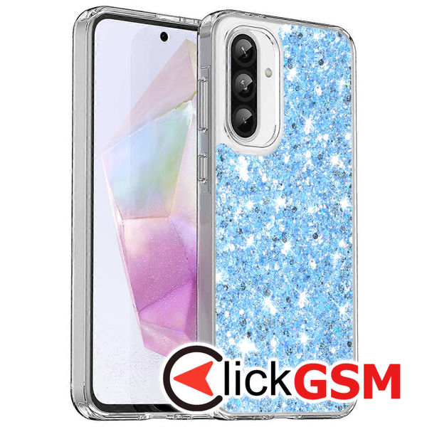 Accesoriu Husa Sparkly Glitter  Bleu Samsung Galaxy A36