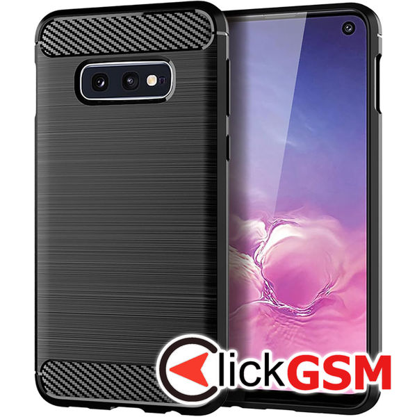 Accesoriu Husa Carbon Silicone Negru Samsung Galaxy S10e