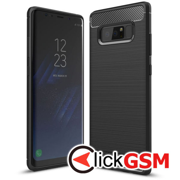 Accesoriu Husa Carbon Silicone Negru Samsung Galaxy Note8