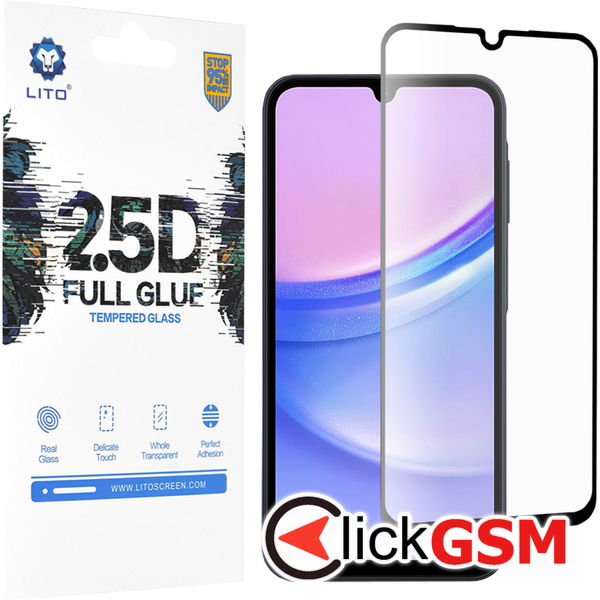 Folie Full Glue negru Samsung Galaxy A15 5G 4x1