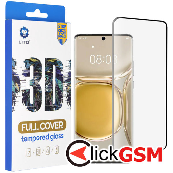 Folie Full Glue negru-transparenta Huawei P50 Pro dis