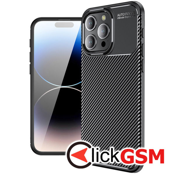 Husa Carbon Fiber negru Apple iPhone 14 Pro bgi