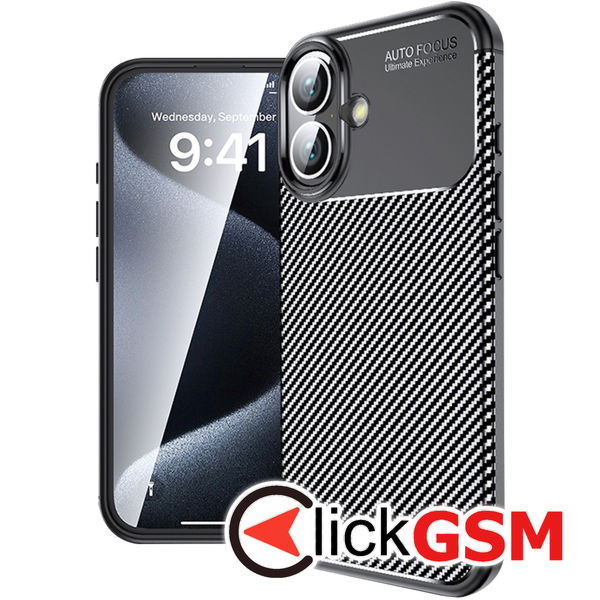 Husa Carbon Fiber negru Apple iPhone 16 Plus gd3