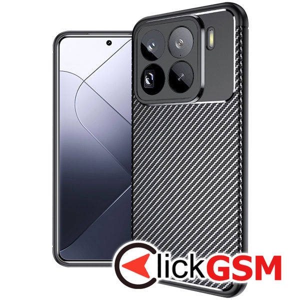 Husa Carbon Fiber negru Xiaomi 15 Pro ftm