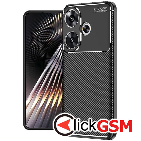 Husa Carbon Fiber negru Xiaomi POCO F6 ed0