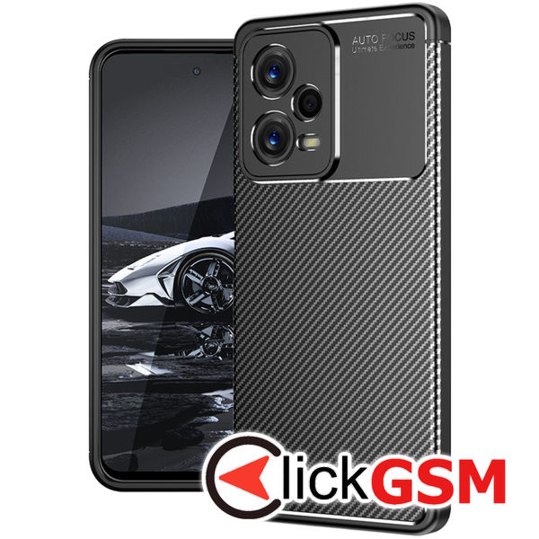 Husa Carbon Fiber negru Xiaomi Redmi Note 12 5G bhm