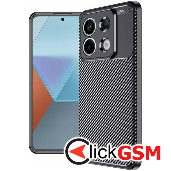 Husa Carbon Fiber negru Xiaomi Redmi Note 13 Pro bhs