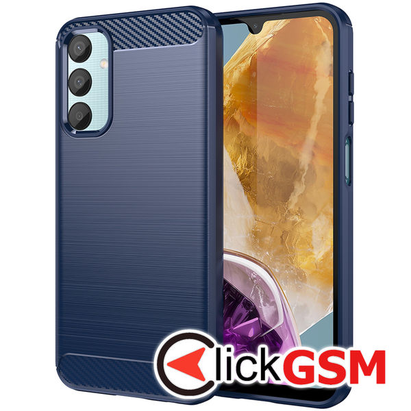 Husa Carbon Silicone albastru Samsung Galaxy M15 bl6