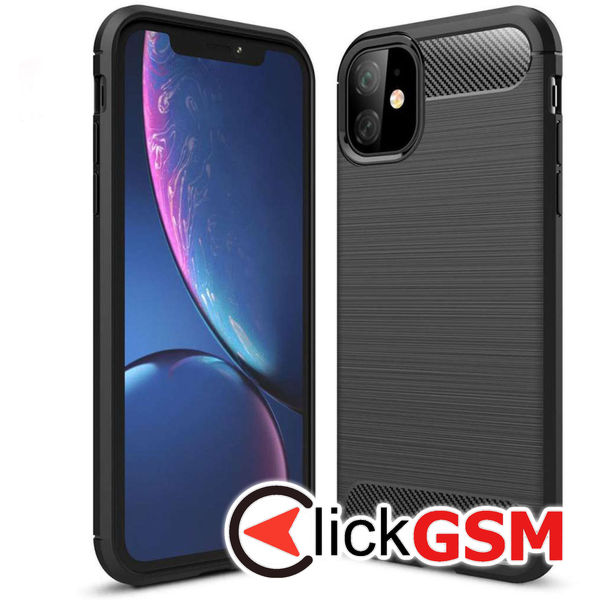 Husa Carbon Silicone negru Apple iPhone 11 9y7