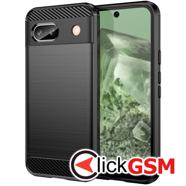 Husa Carbon Silicone negru Google Pixel 8a 7mc