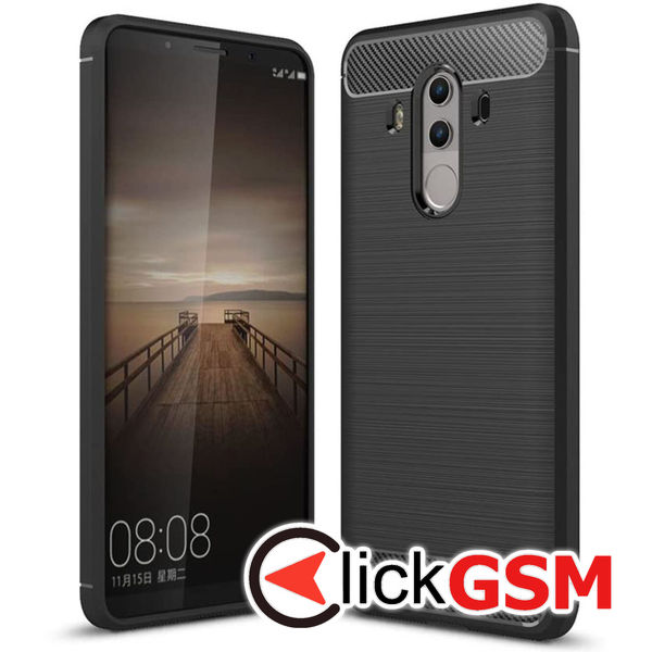 Husa Carbon Silicone negru Huawei Mate 10 Pro 774