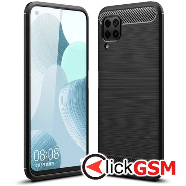 Husa Carbon Silicone negru Huawei P40 Lite 7k6