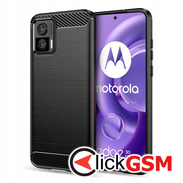 Husa Carbon Silicone negru Motorola Edge 30 Neo a1p