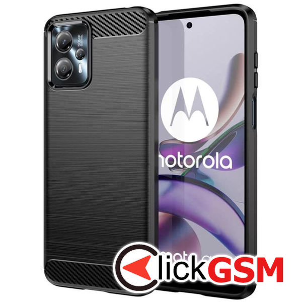 Husa Carbon Silicone negru Motorola Moto G53 a2s