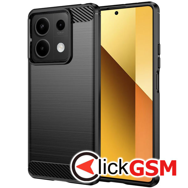 Husa Carbon Silicone negru Xiaomi Redmi Note 13 5G 7xt