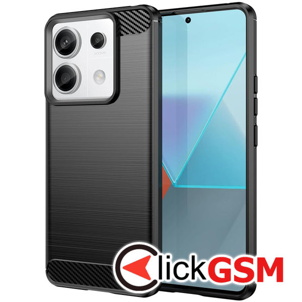 Husa Carbon Silicone negru Xiaomi Redmi Note 13 Pro 7yn