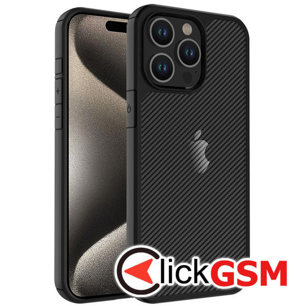 Husa CarbonFuse negru Apple iPhone 15 Pro 6v7