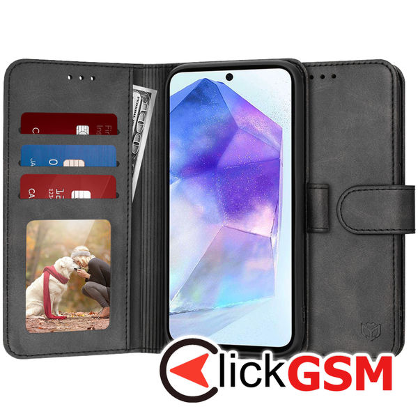 Husa Carte negru Samsung Galaxy A55 92w