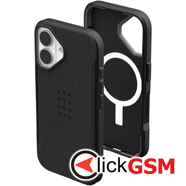 Husa Civilian negru Apple iPhone 16 ilb