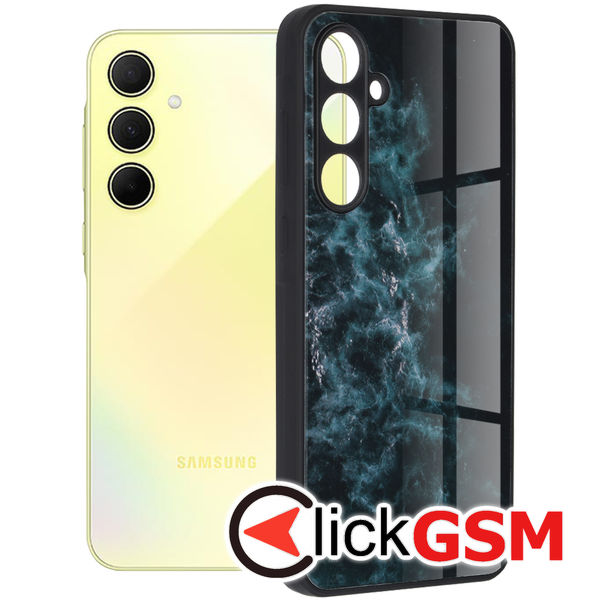 Husa Glaze albastru Samsung Galaxy A35 3qt