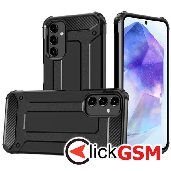 Husa Hybrid Armor negru Samsung Galaxy A55 59d