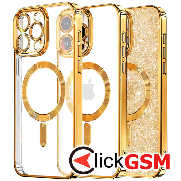 Husa Luxury Crystal auriu Apple iPhone 12 Pro apo