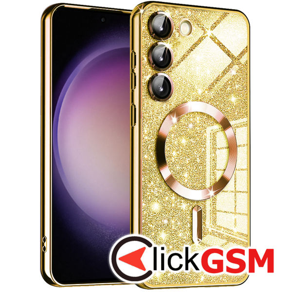 Husa Luxury Crystal auriu Samsung Galaxy S23 at2