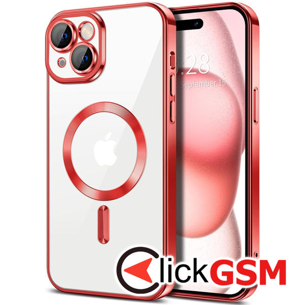 Husa Luxury Crystal rosu Apple iPhone 15 Plus 9ob