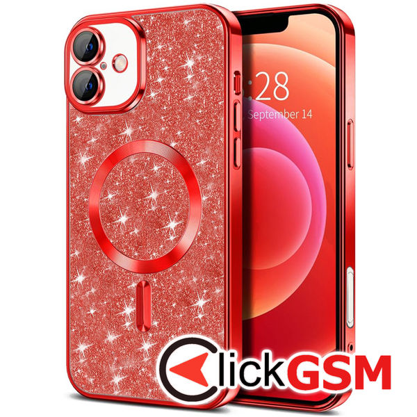 Husa Luxury Crystal rosu Apple iPhone 16 gky