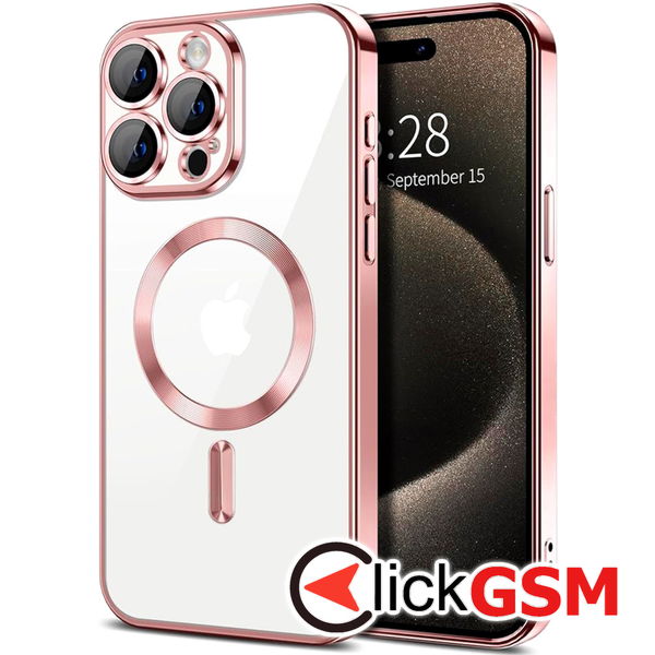 Husa Luxury Crystal roz Apple iPhone 15 Pro Max a9s