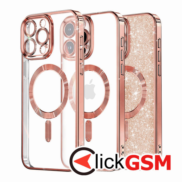 Husa Luxury Crystal rozauriu Apple iPhone 15 Pro aqq