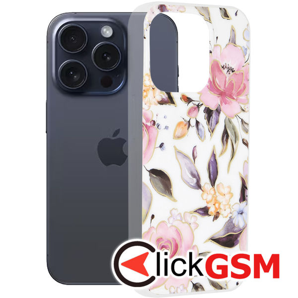 Husa Marble alb Apple iPhone 15 Pro 3pm