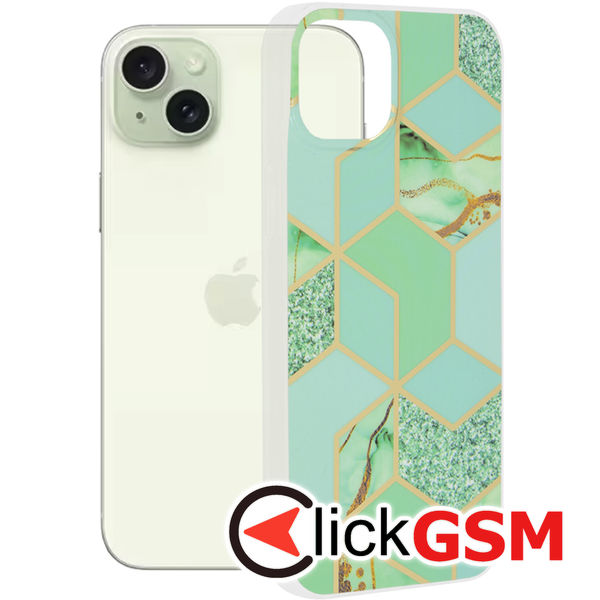 Husa Marble verde Apple iPhone 15 Plus 3ps