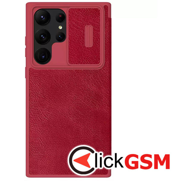 Husa Qin Leather  rosu Samsung Galaxy S23 Ultra a22