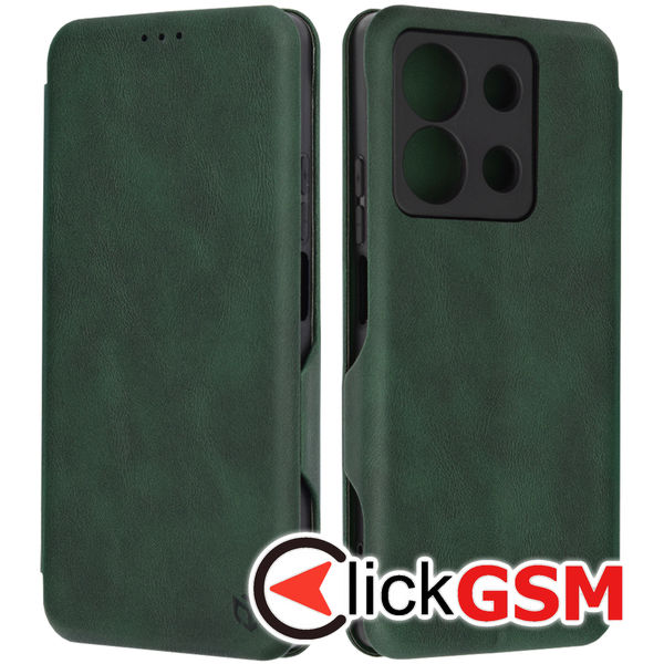 Husa Safe Wallet verde Xiaomi Redmi Note 13 5G 7xw