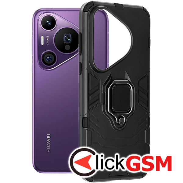 Husa Silicone Shield negru Huawei Pura 70 Pro bru